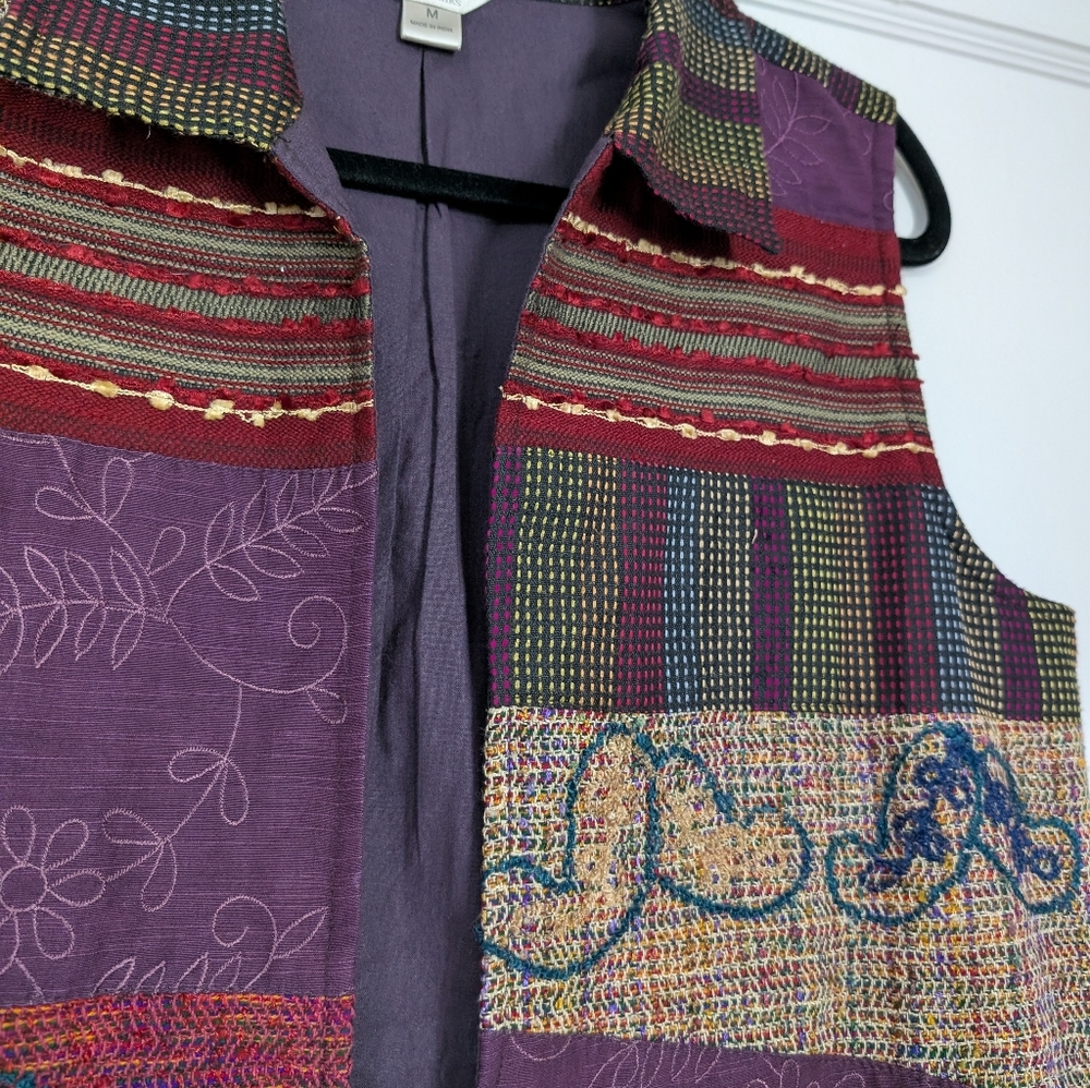 Christopher & Banks Boho Patchwork Paisley Vest M - image 3